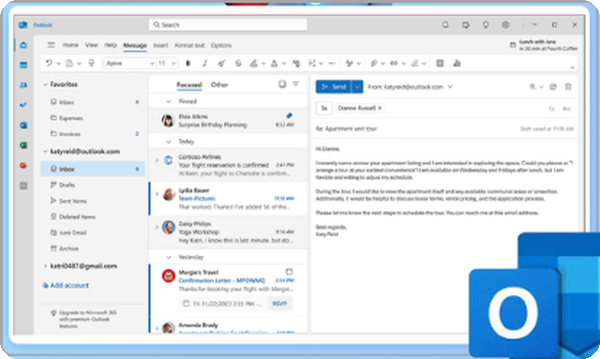 Merlo AI email assistant drafting a reply inside Microsoft Outlook